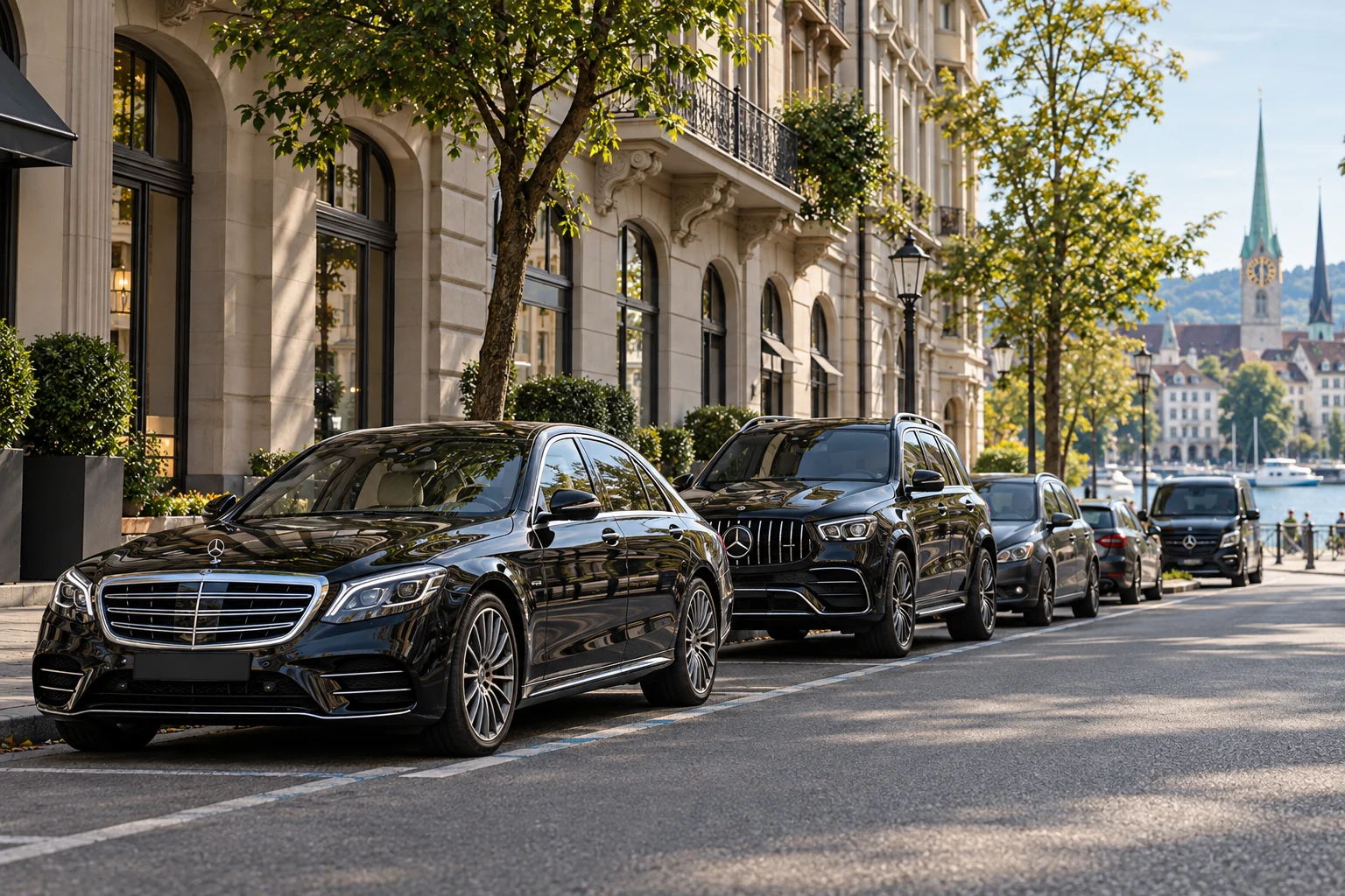 Cars and street parking in a central Zurich neighbourhood